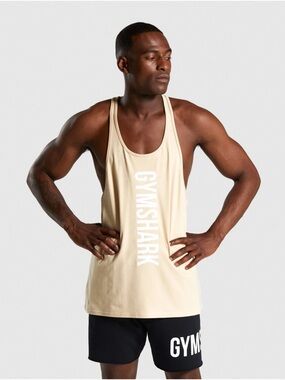 Gymshark Men’s Stringer Tank with Vertical White Logo